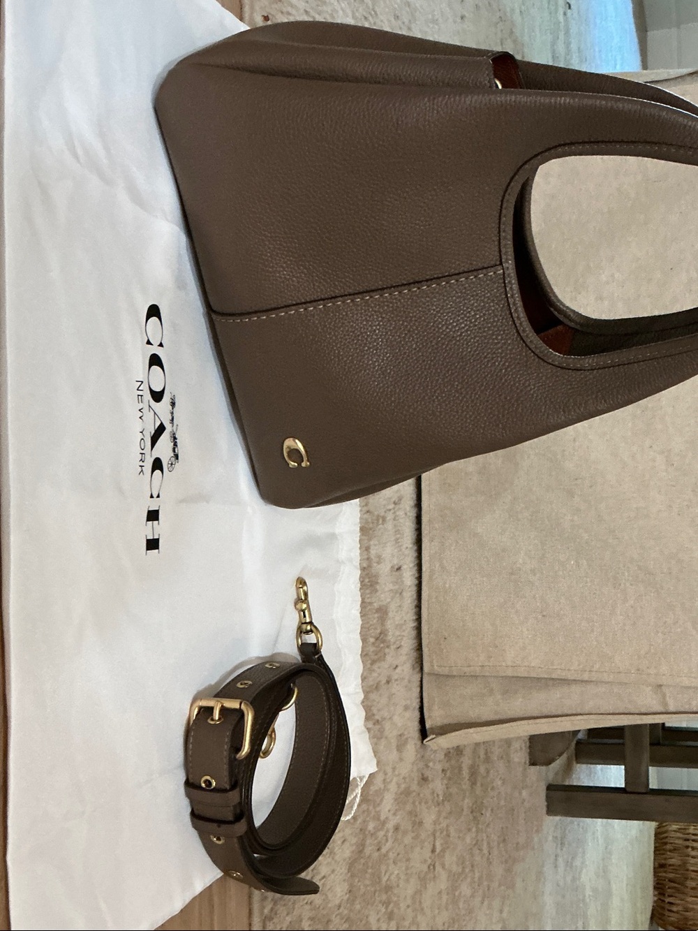 Coach Lana Shoulder Bag 23 in Brass/Dark Stone (style CM545)
